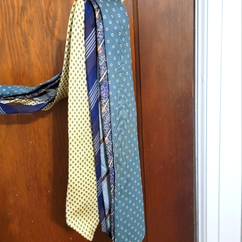 Collection of five 100% Silk Vintage Ties